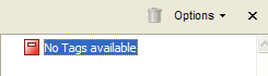 tags tab showing no tags available