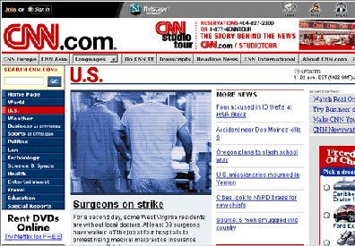 CNN home page
