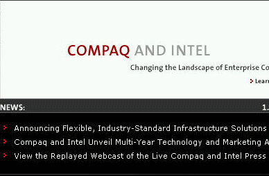 Screen shot of compaq.com