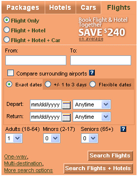 Travelocity Screen shot with images