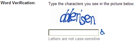 Screen shot of Google CAPTCHA