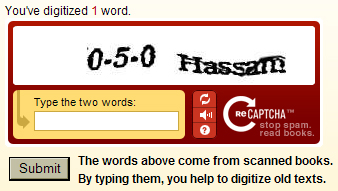 Screen shot of reCAPTCHA